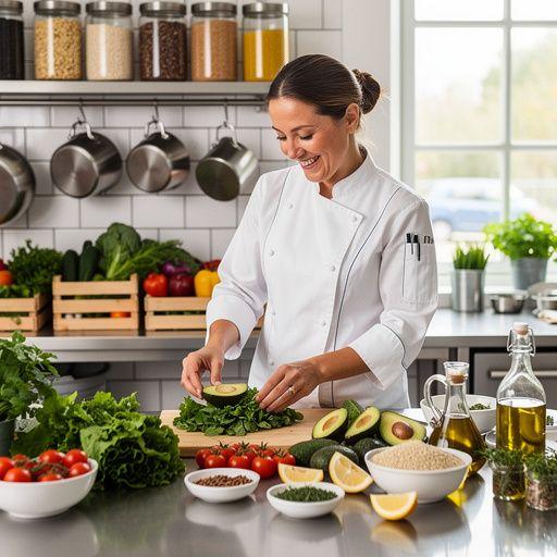 Arbatos puodelis su garuojančia širdies arbata, šalia šviežių vaisių.