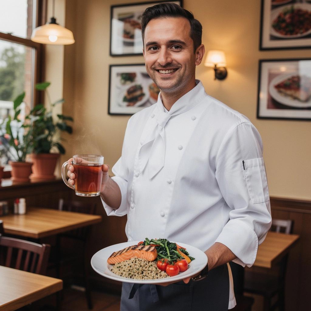 Širdies arbata, patiekiama su citrinos griežinėliu ir medumi, ant stalo.